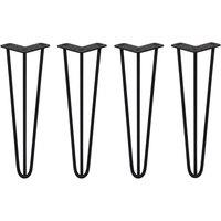 VOGREX 4Pcs Black 400mm Hairpin Legs Coffee Dining Bench UK