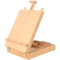 VOGREX Adjustable Tabletop Sketchbox Easel Painting Storage Box in Beige