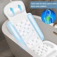 VOGREX Full Body Bath Pillow 51x16cm 192 Suction Cups Tub Cushion UK in White | Size: 51x16 cm