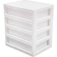 VOGREX 4 Drawer Desktop Storage Drawer Organizer in White