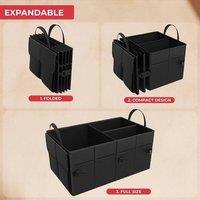 VOGREX Foldable Large Car Boot Storage Organiser Tools Holder in Black