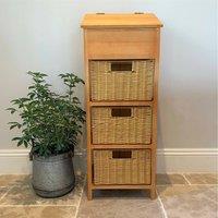 VOGREX Wooden Potato Vegetable Storage Rack Wicker Style Baskets Kitchen in Brown