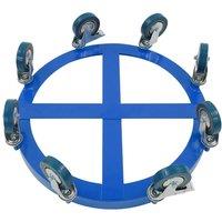VOGREX Heavy Duty 55 Gallon Drum Dolly Cart With Cross Brace in Blue