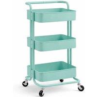 VOGREX Green 3-Tier Wheeled Storage Trolley Kitchen Bathroom Rack