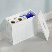 EONLION White Wooden Slimline Bathroom Storage | Size: 500mm