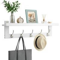 Havendro White Wall Coat Hooks 74cm 5 Double