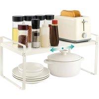 Havendro 2 Tier White Expandable Kitchen Shelf