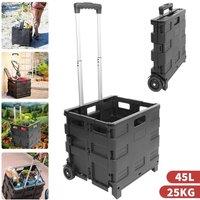 FLAVORA Folding Boot Cart Shopping Trolley in Black | Size: 500mm