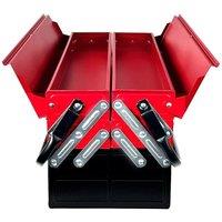 NESTLUNE Metal Cantilever Toolbox Heavy Duty 5 Tray T in Red