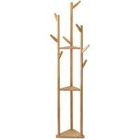 ERGOVEXA Coat Rack Coat Stand Hallway Entryway Clothes Rail Storage Shelf in Brown