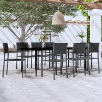 Berkfield Home 9 Piece Garden Dining Set Black