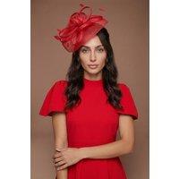 Coast Women's Loop & Feather Upturn Disc Fascinator in Red
