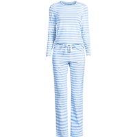 Lands' End Women's Plus Cotton Jersey Pyjama Set in Blue | Size: 28-30