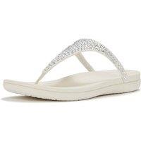 FitFlop Women's Solay Mixed-Crystal Toe Post Sandal in Cream | Size: 5
