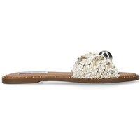 STEVE MADDEN Women's 'Dipsy Cream' Fabric Sandals in Cream | Size: 7