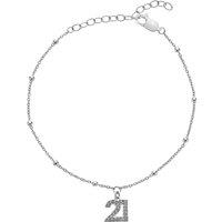 Hot Diamonds Women's Silver Whisper 21st Bracelet | Size: 20 cm