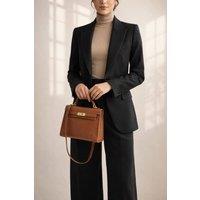 SVNX Women's Top Handle Satchel Tote Bag in Brown