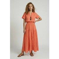 Raffya Women's Candice Flutter Sleeve Maxi Dress in Orange | Size: 12