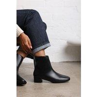 Where's That From Women's 'Xanthe' Faux Suede Square Toe Ankle Boots with Low Block Heel in Black | Size: 8