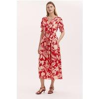 Finery London Women's Emily Floral Midi Dress in Scarlet | Size: 8