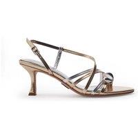 Moda In Pelle Women's 'Maleni' Porvair Heeled Sandals in Gold | Size: 4