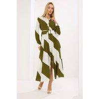 Star by Julien Macdonald Women's Stripe Shirt Dress in Green | Size: 18