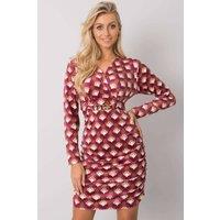 Love Lace Women's Velour Long Sleeve Mini Dress for Daywear in Burgundy
