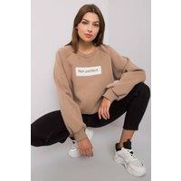 Love Lace Women's Cotton Crew Neck Sweatshirt Long Sleeve Everyday Wear in Beige