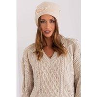 Love Lace Women's Embroidered Panel Beanie for Everyday Sun Protection in Beige