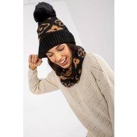 Love Lace Women's Embroidery Bobble Hat for Daily Wear in Black