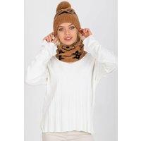 Love Lace Women's Embroidered Bobble Hat for Everyday in Brown