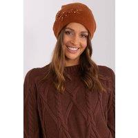Love Lace Women's Hat with Embroidered Logo Winter Beanie in Burnt Orange