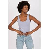 Love Lace Women's Strapy Simple Cut T-Shirt Summer Top in Grey | Size: Large