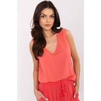 Love Lace Women's Casual Sleeveless Viscose Blouse for Everyday in Coral | Size: Medium