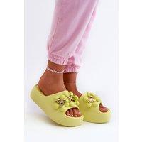 Love Lace Women's Lightweight Foam Sliders for Summer Comfort & Stability in Green | Size: 4