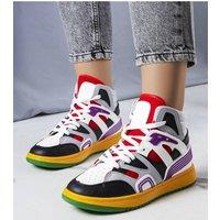 Love Lace Women's Marjorie Lace Up High Top Sneakers with Green Rubber Sole | Size: 5.5