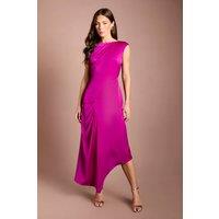 Coast Women's Sleeveless V Back Midi Dress With Asymmetric Hem in Berry | Size: 8