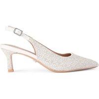Carvela Women's 'Corletta Sling Court Low' Fabric Heels in White | Size: 7
