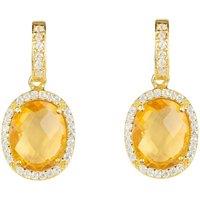 Latelita Women's Beatrice Oval Gemstone Drop Earrings Gold Citrine Hydro in Yellow