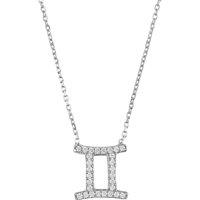 Latelita Women's Zodiac Star Sign Pendant Necklace Silver Gemini in White