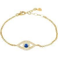Latelita Women's Evil Eye Elliptical Bracelet Blue Gold in White