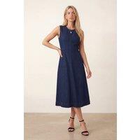Style Cheat Women's Blue Denim Midi Dress | Size: 8