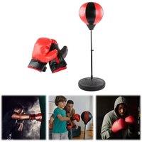 FLAVORA 85-125CM Height Adjustable Free Standing Boxing Speed Punch Ball in Red | Size: 0-12 m