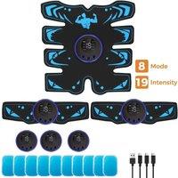 FLAVORA EMS Abdominal Muscle Toning Trainer ABS Stimulator Toner Fitness Belt in Black | Size: 0-12 m