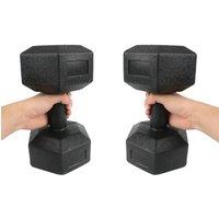 NESTLUNE 2pcs 12KG Hex Dumbbell - Rubber Coated Gym in Black | Size: 0-12 m