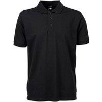 TEE JAYS Men's Luxury Stretch Short Sleeve Polo Shirt in Black | Size: Large