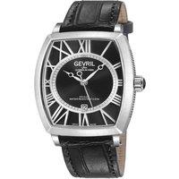Gevril Men's Swiss Automatic Oculus Handmade Italian Leather Strap in Black