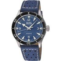 Gevril Men's Sellita SW200-1 Franklin Black Acrylic Bezel Strap Watch in Blue