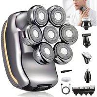 Ventryn 6-in-1 Men's Electric Head Shaver Razor Rechargeable in Black