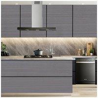 Living and Home 5x0.6m Self-Adhesive Wood Effect Wallpaper in Grey